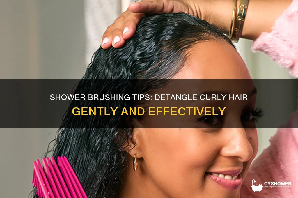 how to brush curly hair in shower