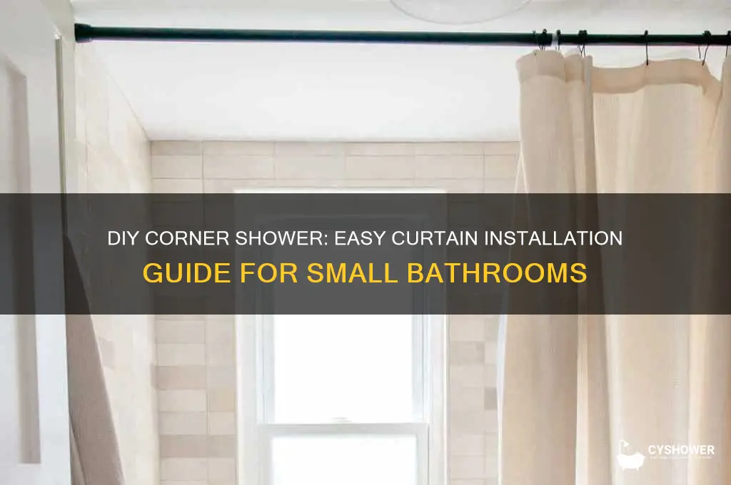 how to build a corner shower with shower curtain