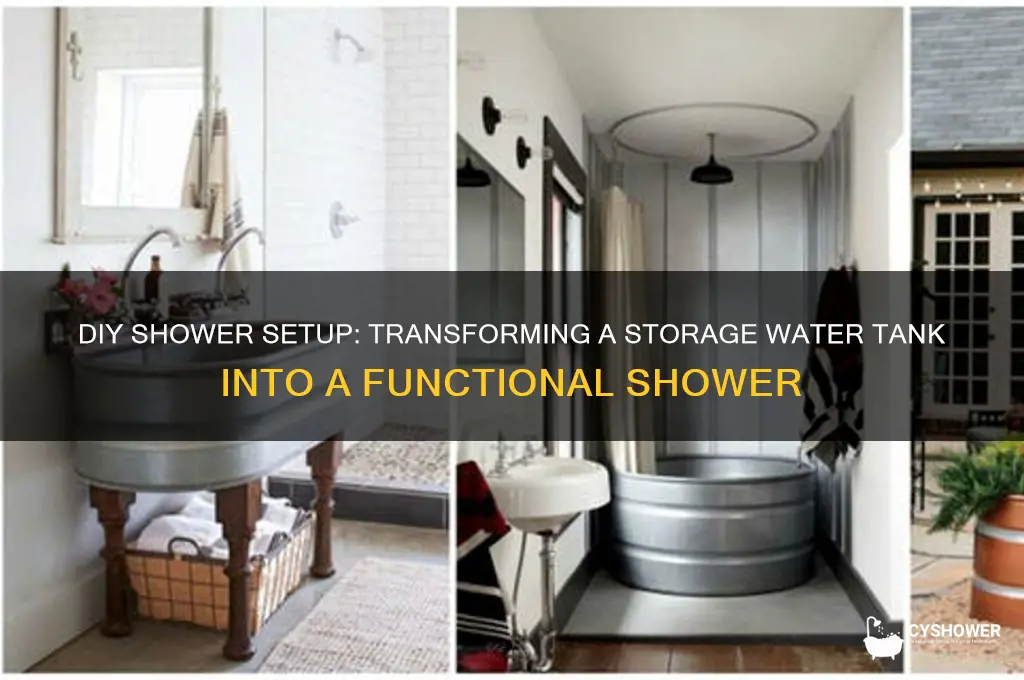how to build a shower from storage water tank