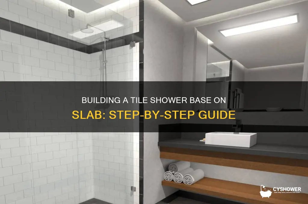how to build a tile shower base on slab