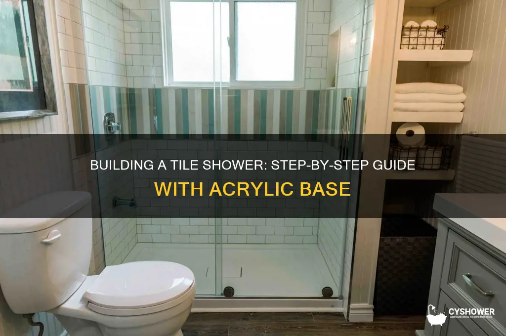 how to build a tile shower with acrylice base