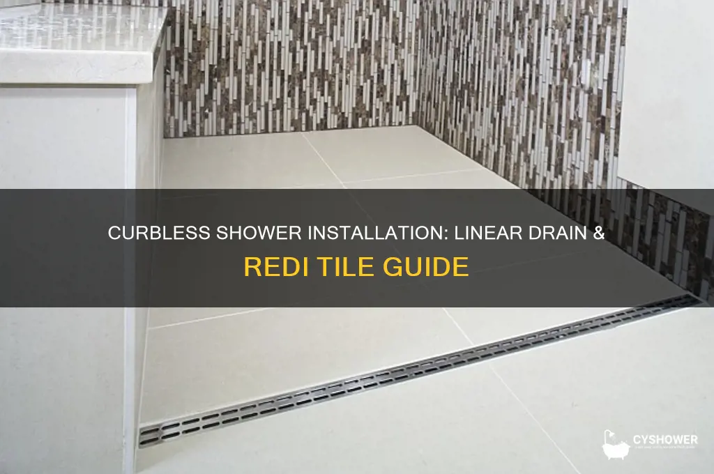 how to build curbless shower with linear drain redi tile