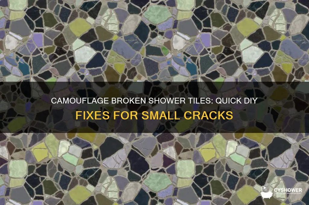 how to camouflage small broken tile inside shower area