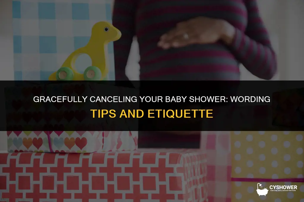 how to cancel a baby shower wording