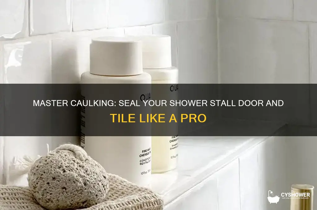how to caulk shower stall door and tile