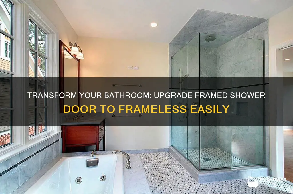 how to change a framed shower door to frameless