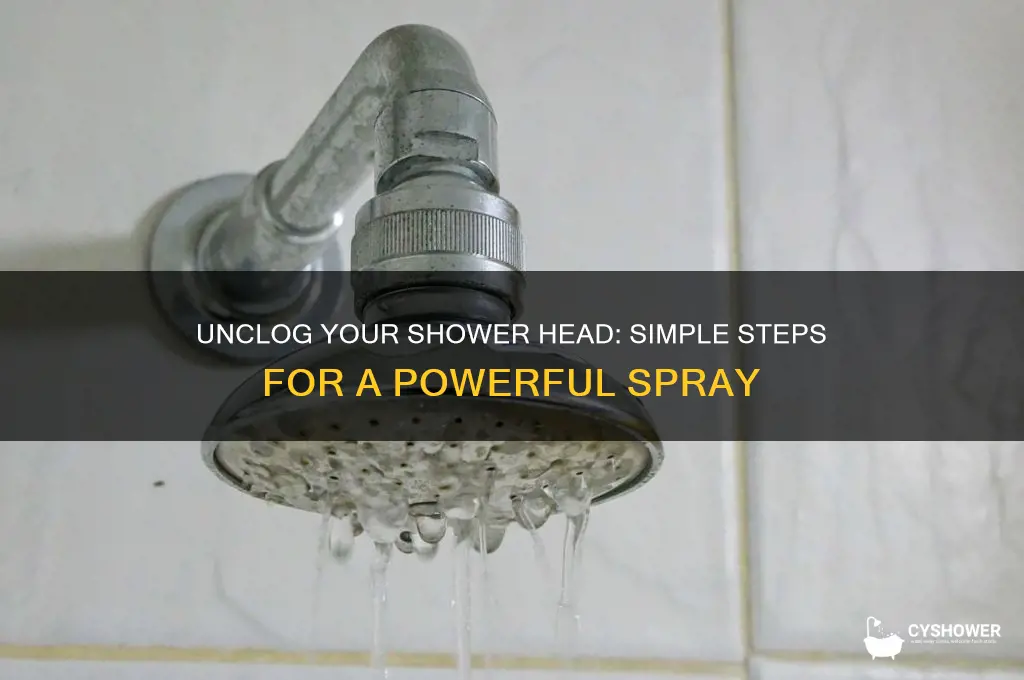 how to clean a blocked shower head