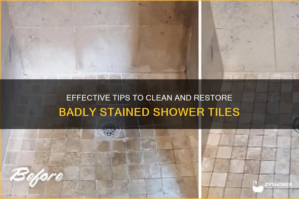 how to clean badly stained shower tile