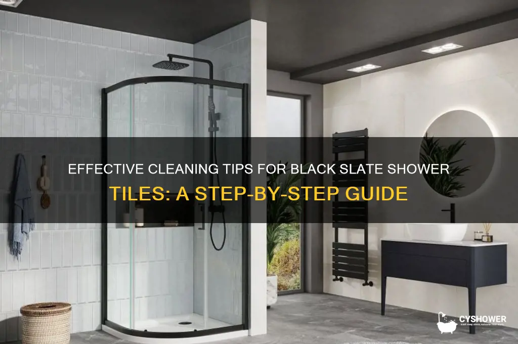 how to clean black slate shower tiles