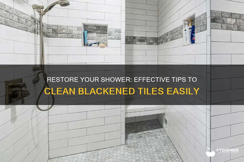 how to clean blackened tile in shower