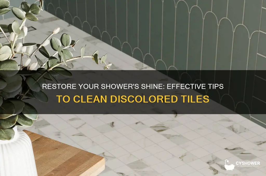 how to clean discolored shower tiles