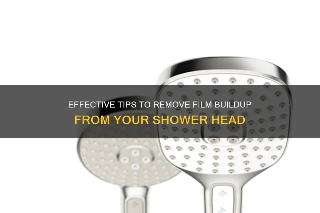 how to clean film from shower head