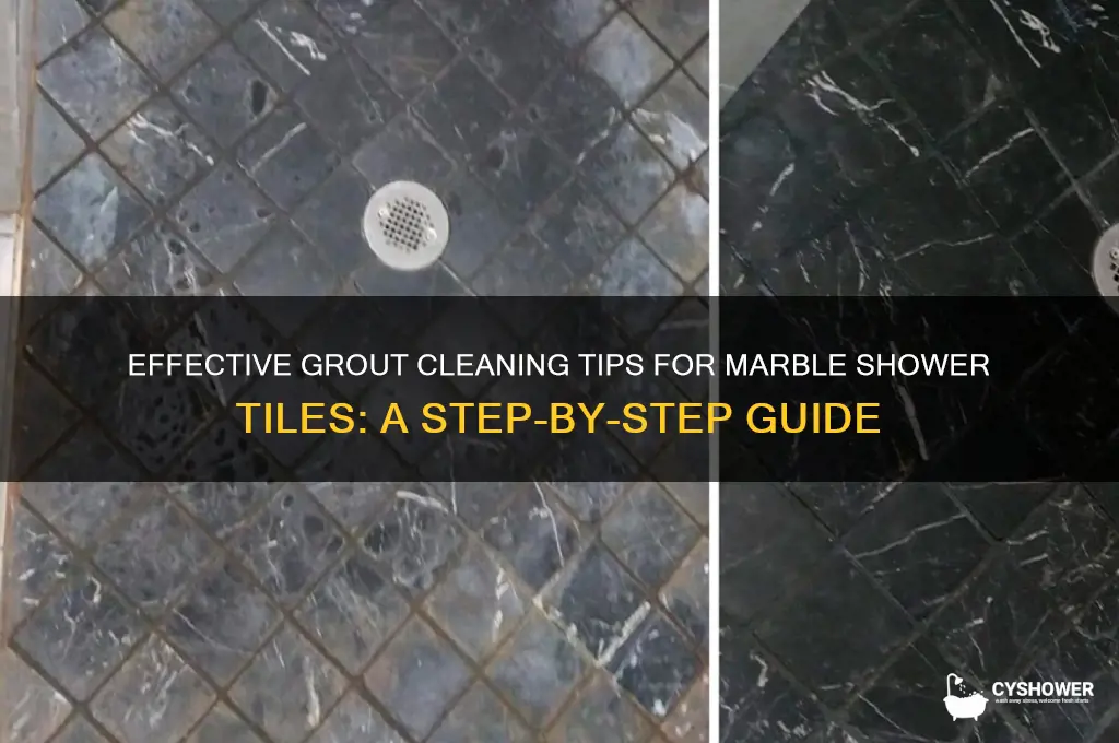 how to clean grout between marble shower tiles