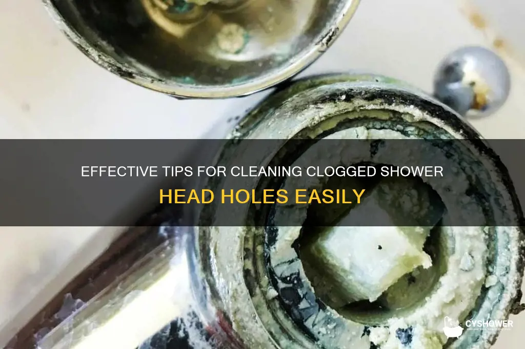 how to clean holes in shower head