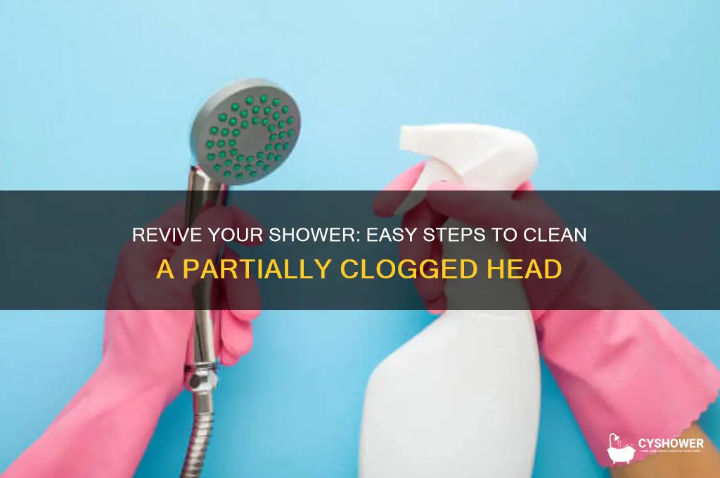 how to clean partially plugged shower head