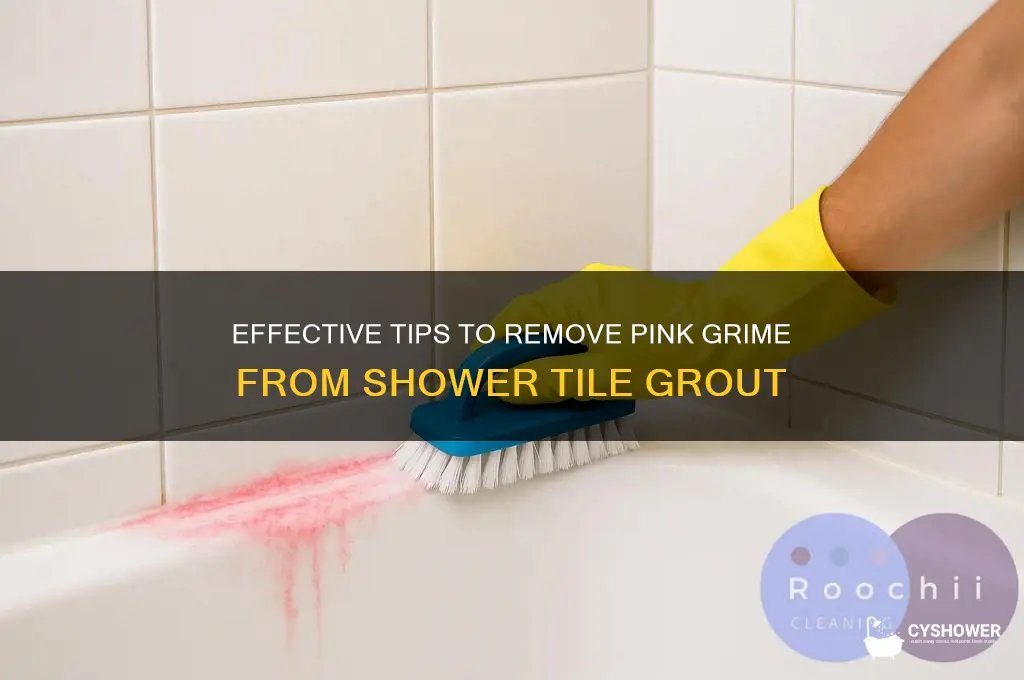how to clean pink grime off tile grout in shower