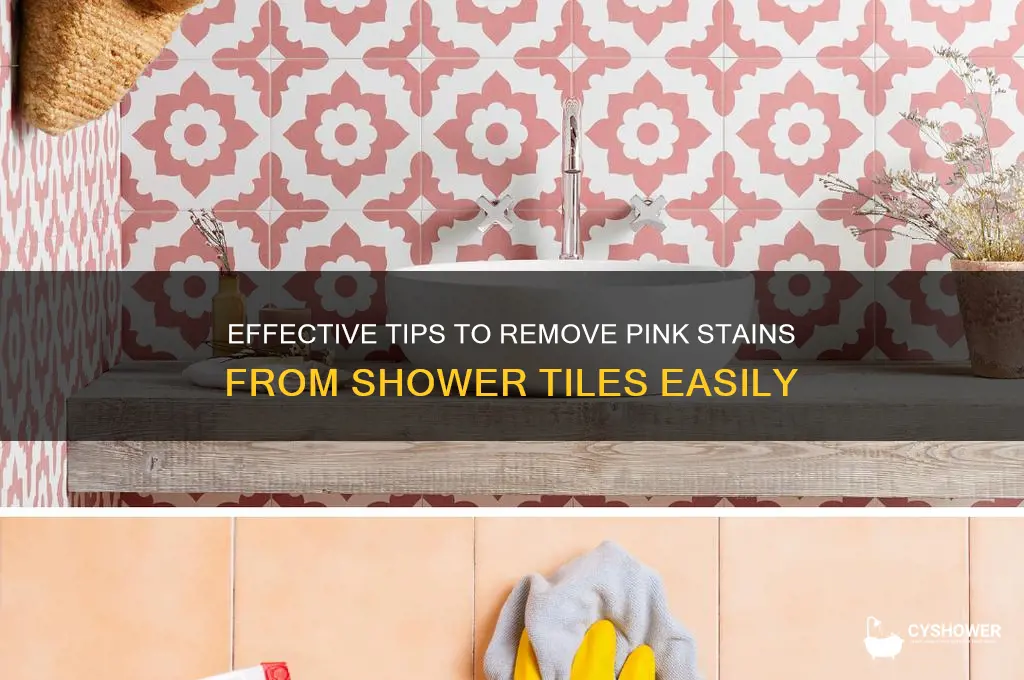 how to clean pink stains off shower tiles