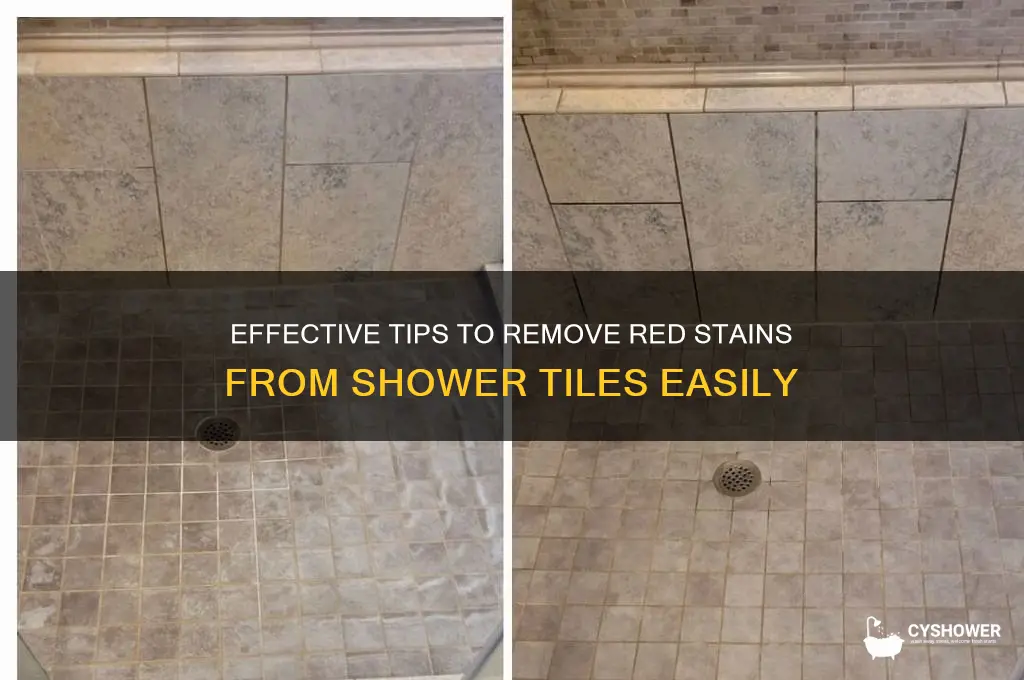 how to clean red stuff off shower tiles