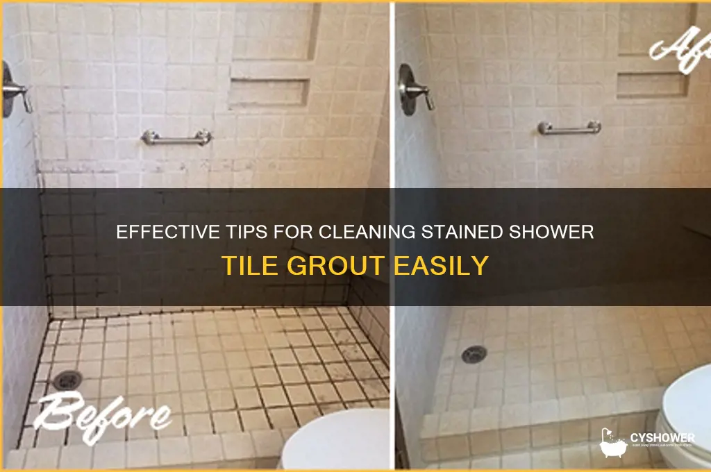how to clean stained shower tile grout