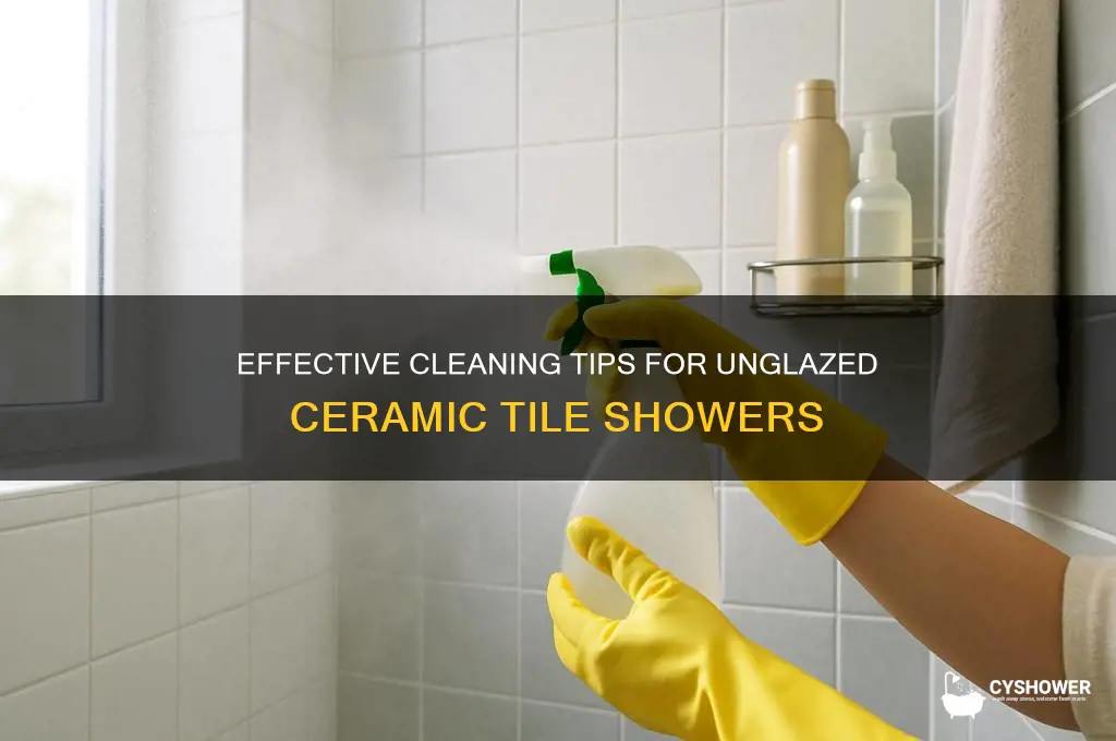 how to clean unglazed ceramic tile shower