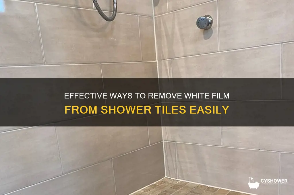 how to clean white film off shower tile
