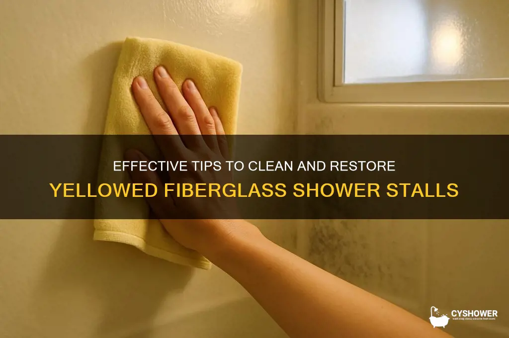 how to clean yellow fiberglass tile shower stall