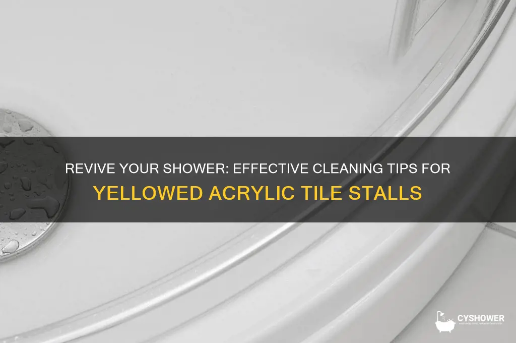 how to clean yellowed acrylic tile shower stall
