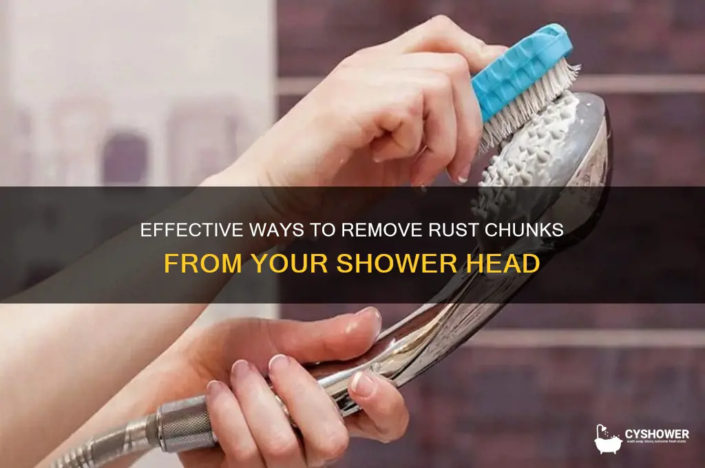 how to clear rust chuncks out of shower head