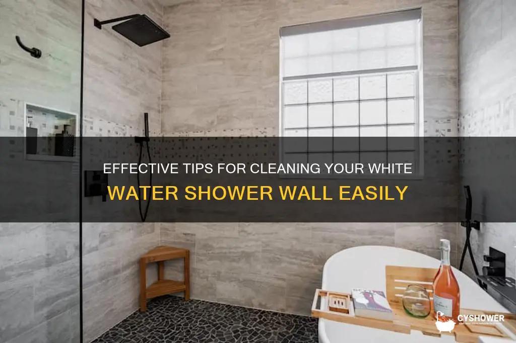 how to clesn a white water shower wall