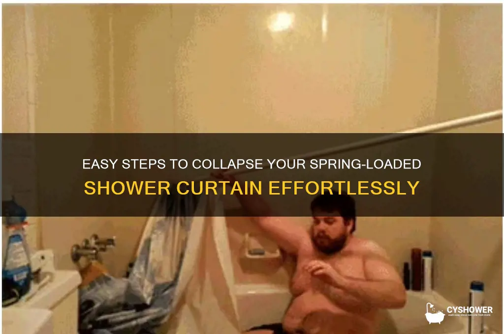 how to collapse spring loaded shower curtain
