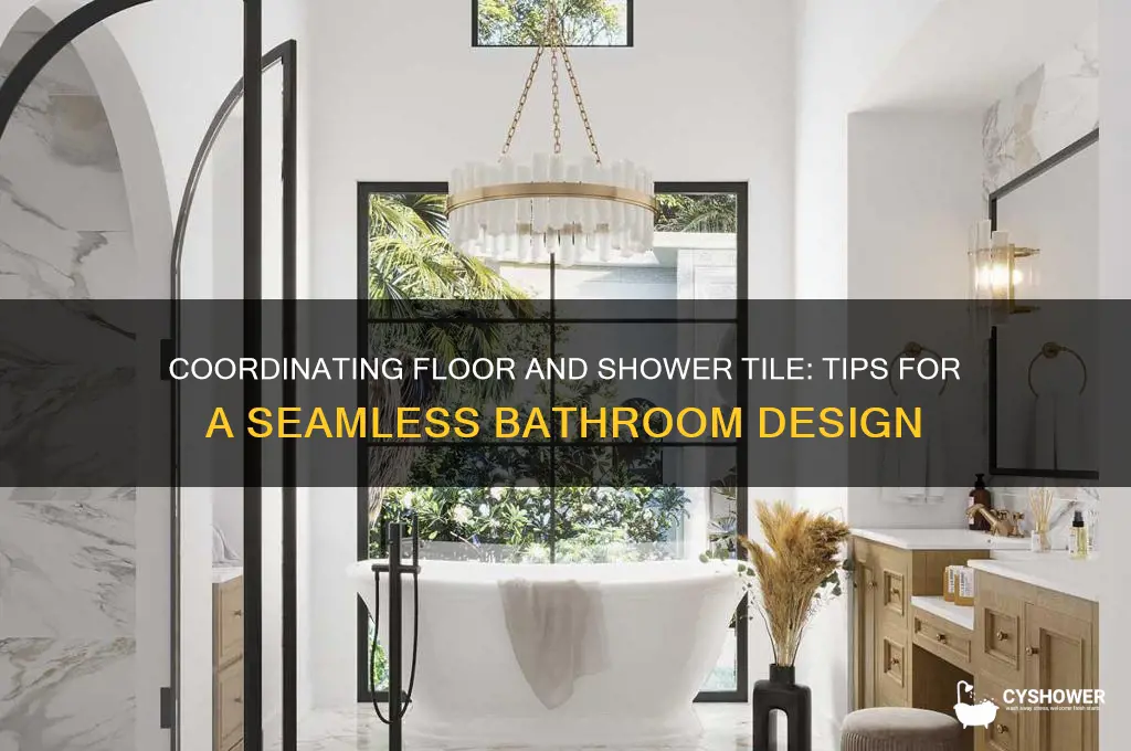 how to coordinate floor and shower tile