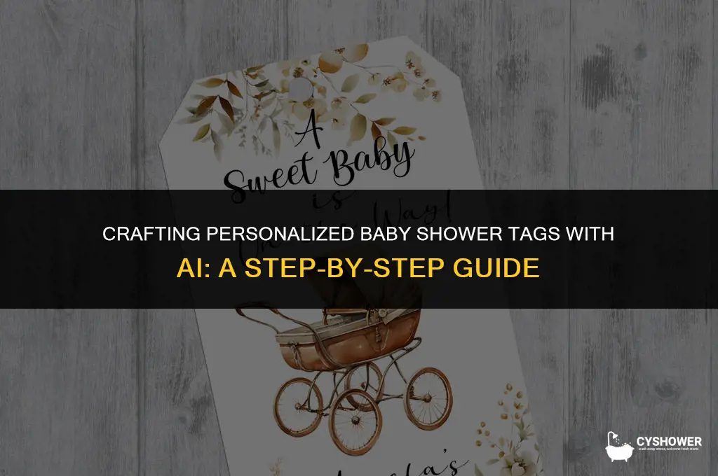how to create baby shower tag on ai