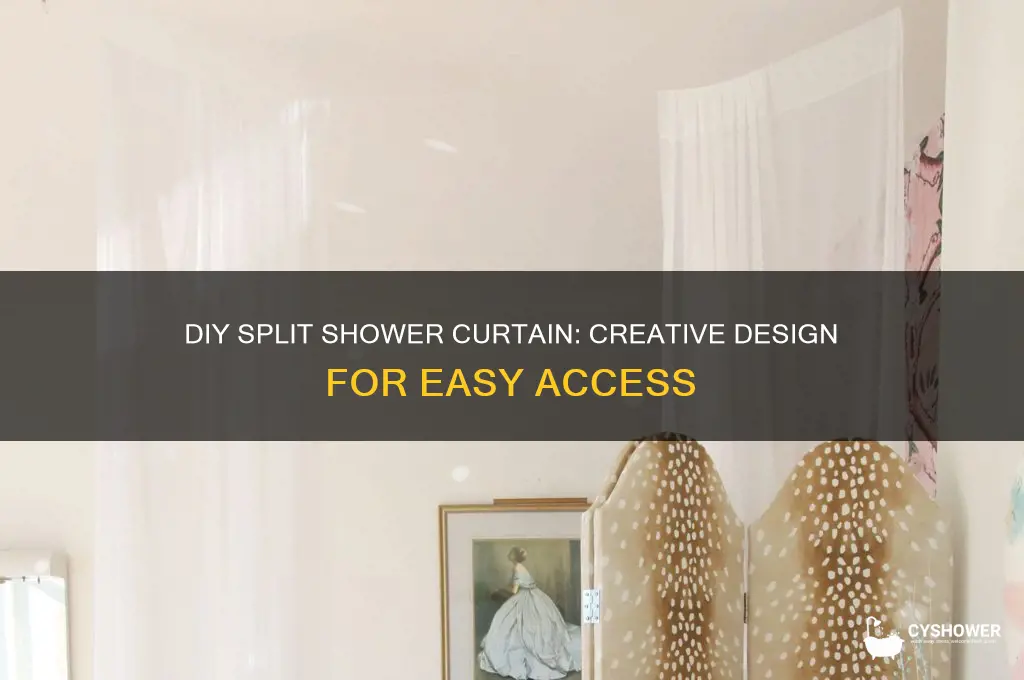 how to create shower curtain that splits in the middle