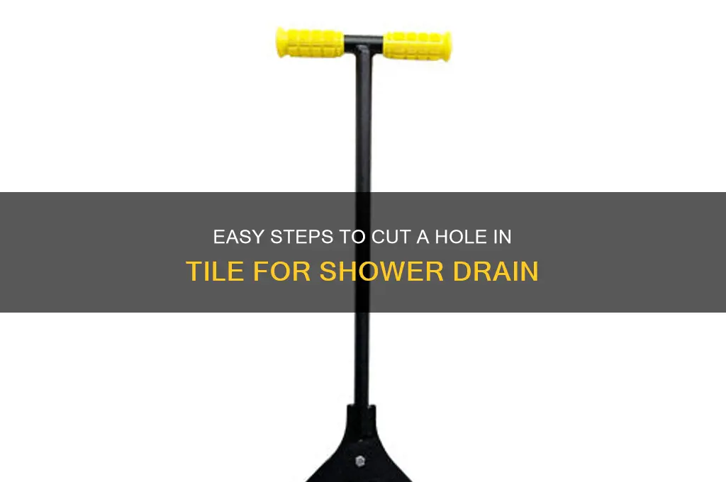 how to cut a hole in tile for shower drain