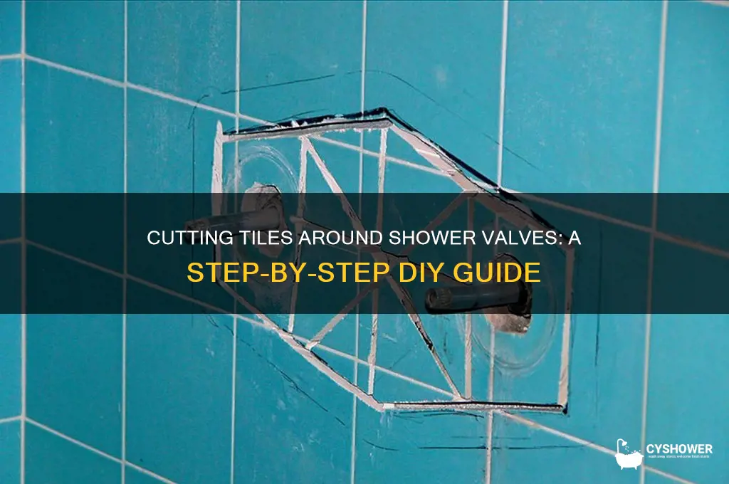 how to cut a tile from around a shower valva