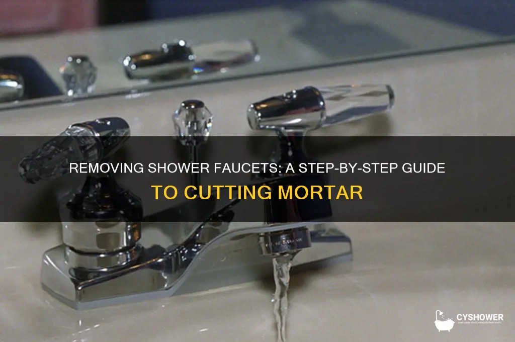 how to cut away mortar to remove shower faucet