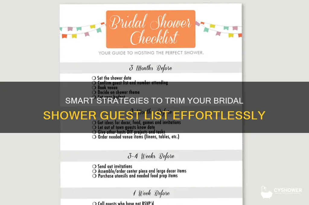 how to cut down bridal shower guest list