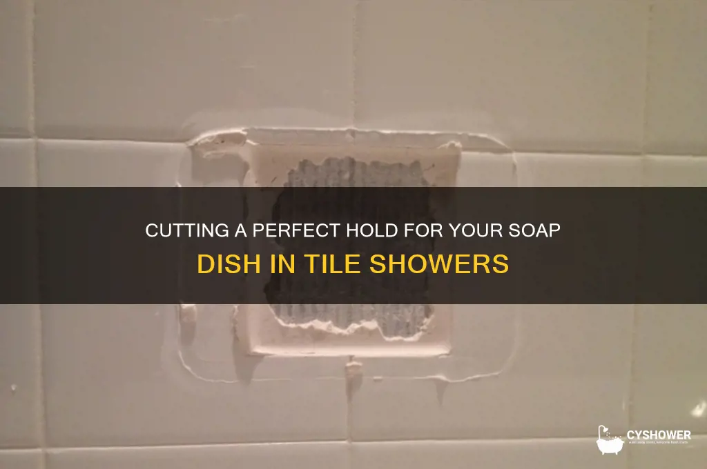how to cut hold for soap dish in tile shower