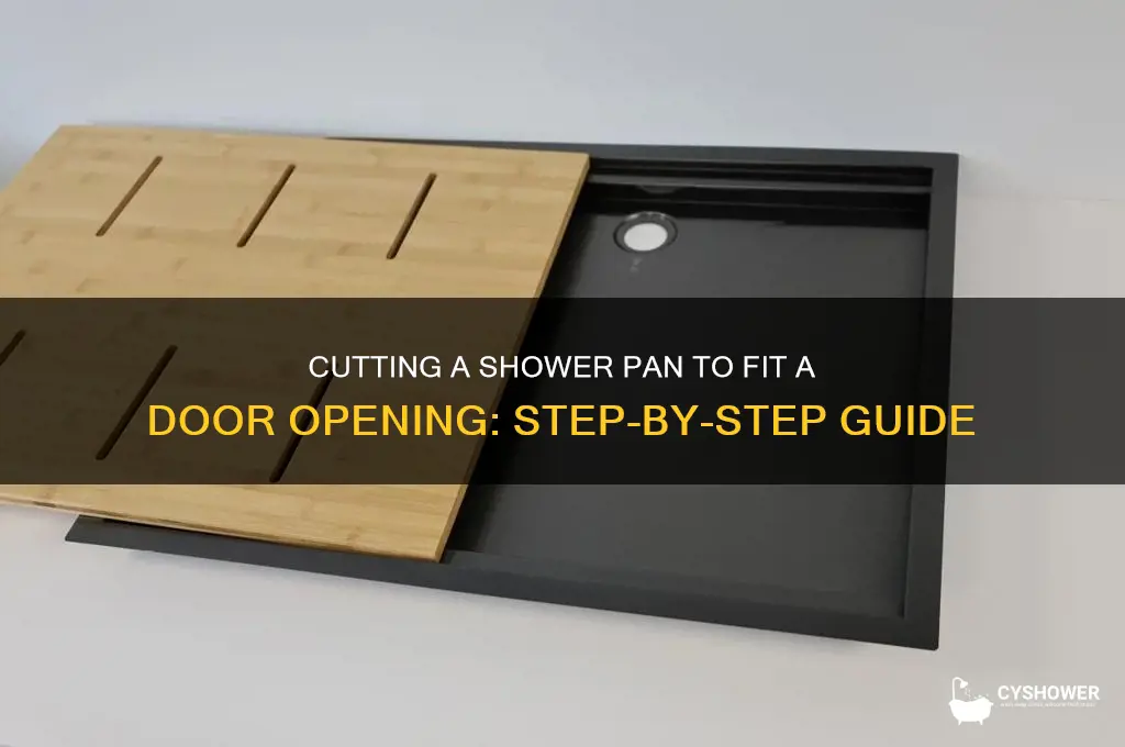 how to cut shower pan in a door opening