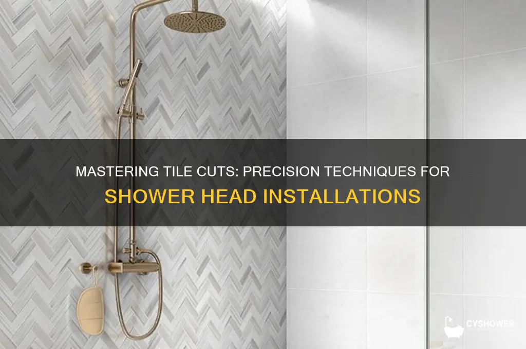 how to cut tile around shower head