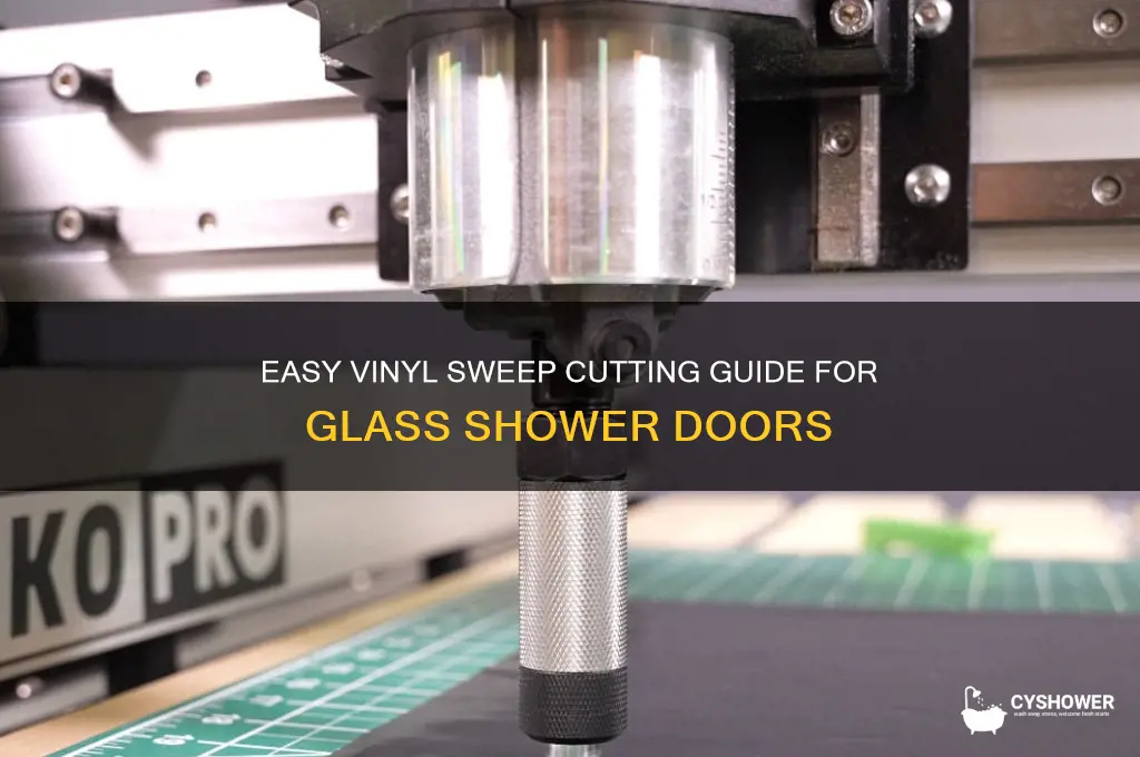 how to cut vinyl sweep on glass shower door