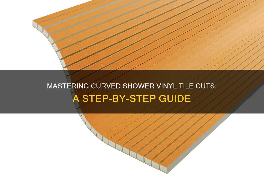how to cut vinyl tile to fit a curved shower