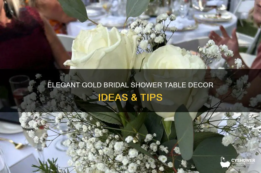 how to decorate a table for gold bridal shower