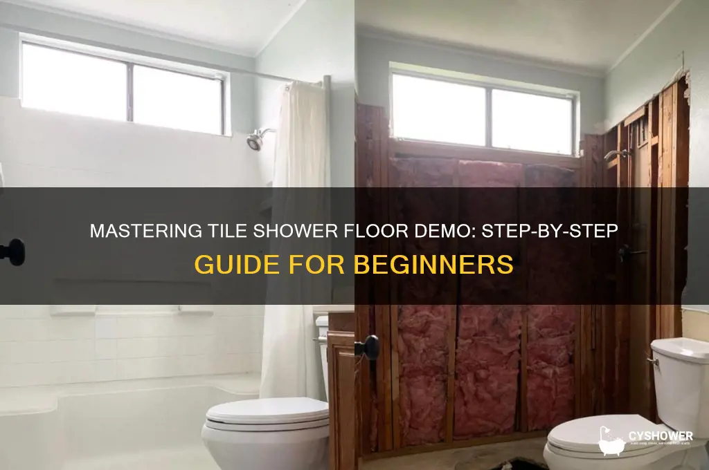 how to demo a tile shower floor