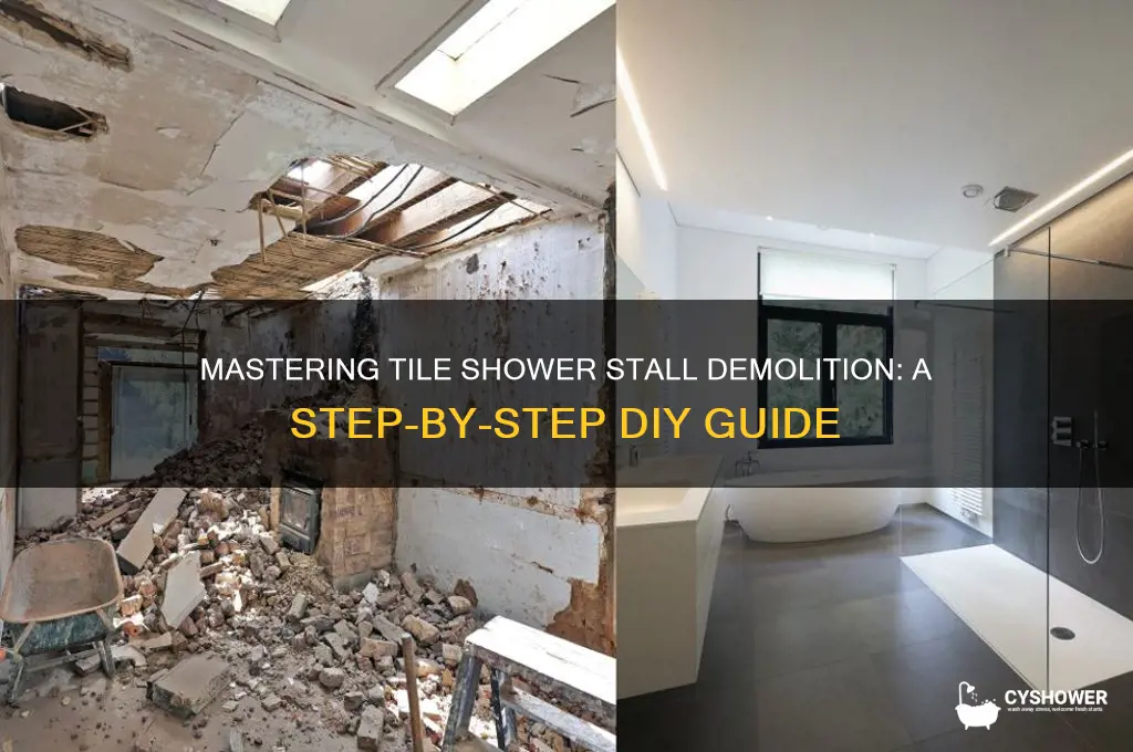 how to demo a tile shower stall
