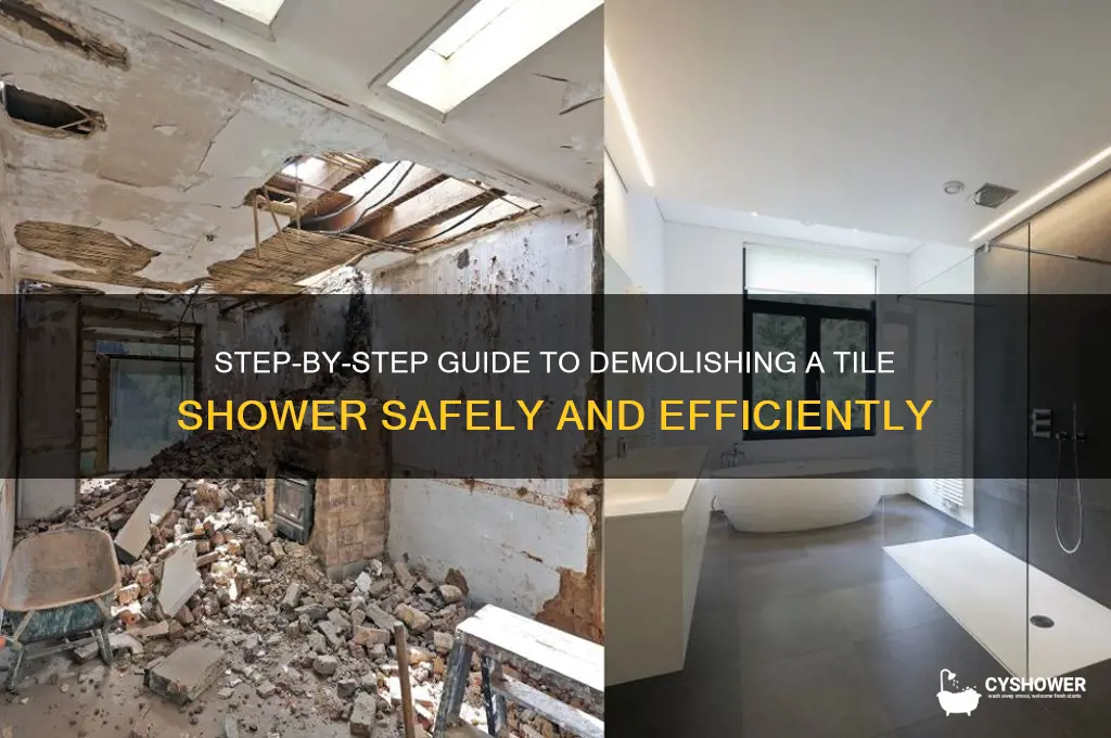 how to demolish a tile shower