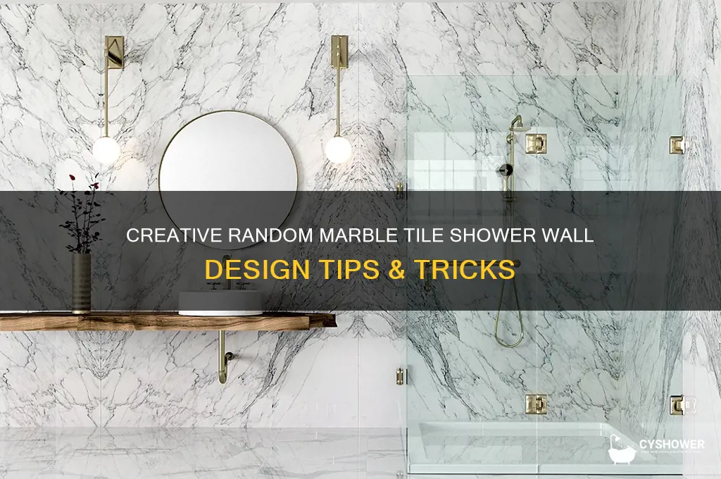 how to design shower walls with random marble tiles