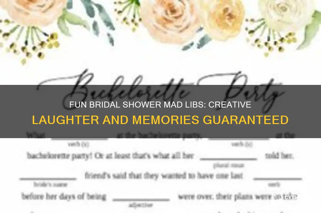 how to do mad libs at a bridal shower
