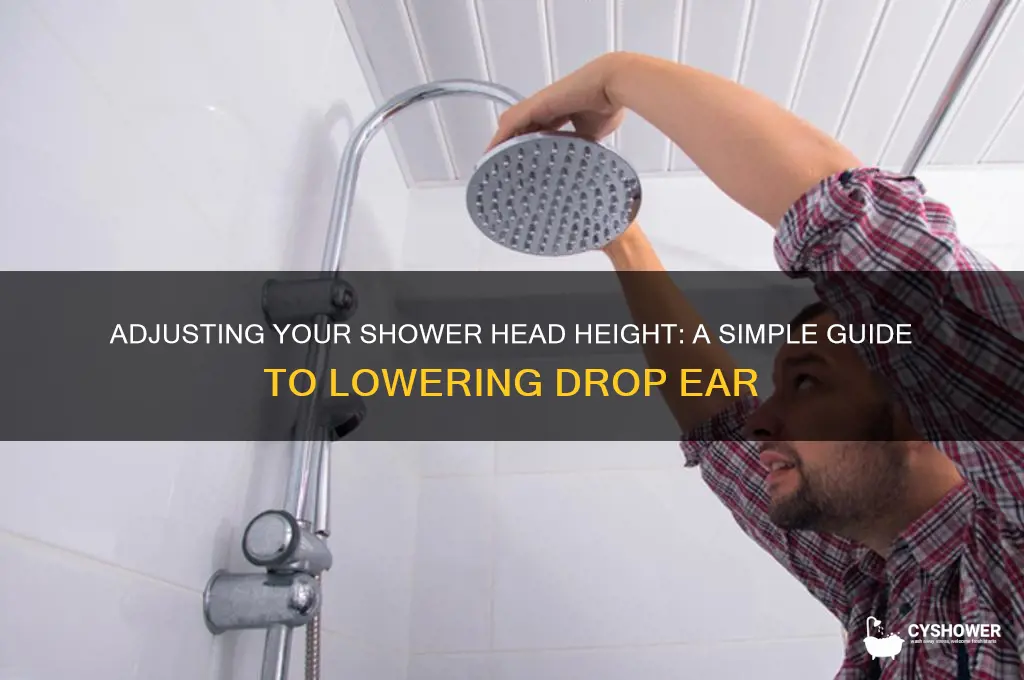 how to drop height of shower head drop ear