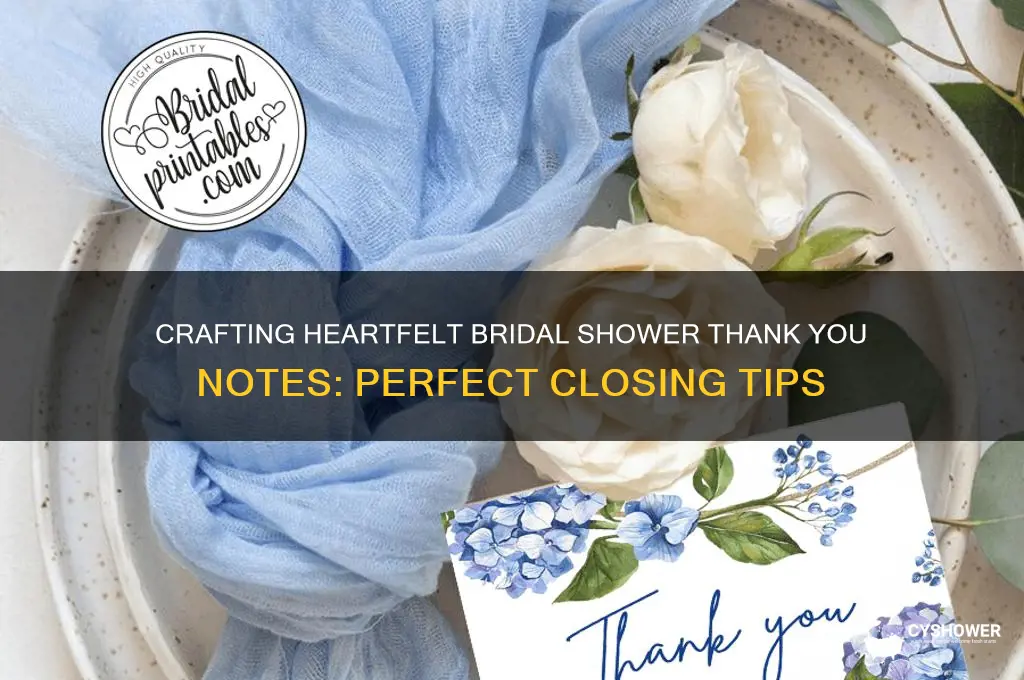how to end a bridal shower thank you note